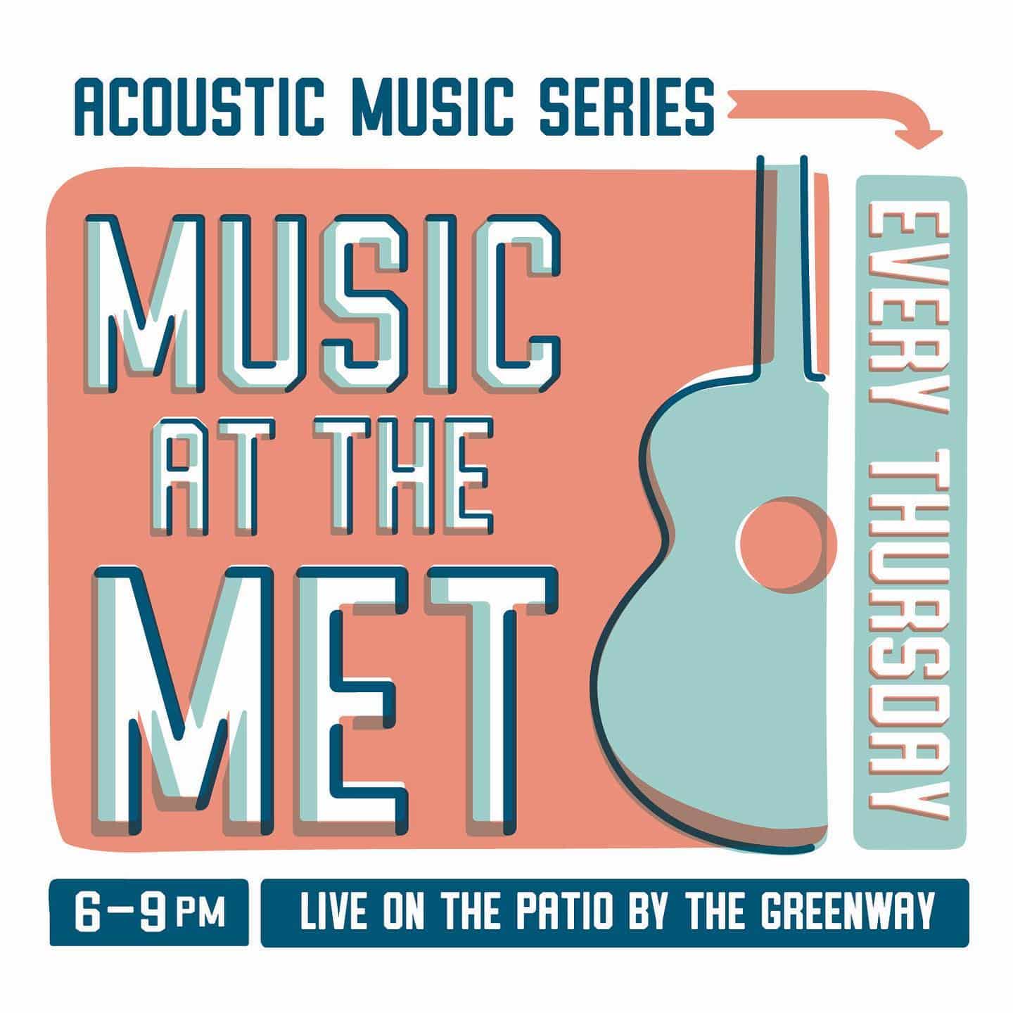 Join us every Thursday evening through September 29th for live music located by the Little Sugar Creek Greenway! ⁣
⁣
Music at the Met:⁣
🏻 Every Thursday⁣
🏻 May 12 - September 29⁣
🏻 6pm - 9pm ⁣
🏻 Local Musicians ⁣
⁣
Visit the link in our bio for more information!